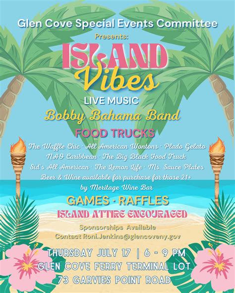 Jul 17 Glen Cove Special Events Committee To Host Island Vibes Celebration At The Ferry