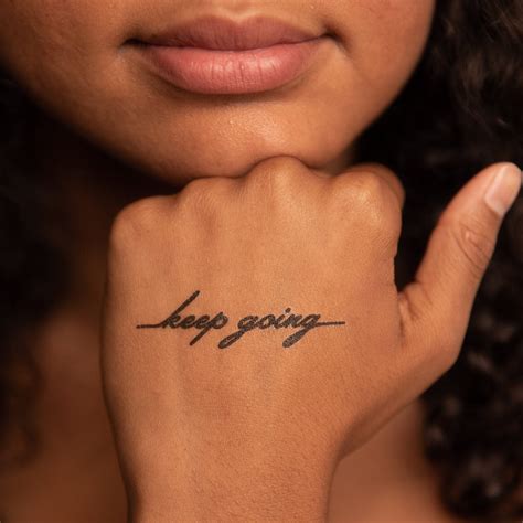 Keep Going Temporary Tattoo Keep Going Manifestation Tattoo Conscious Ink