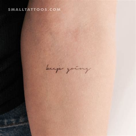 Keep Going Temporary Tattoo Set Of 3 Small Tattoos