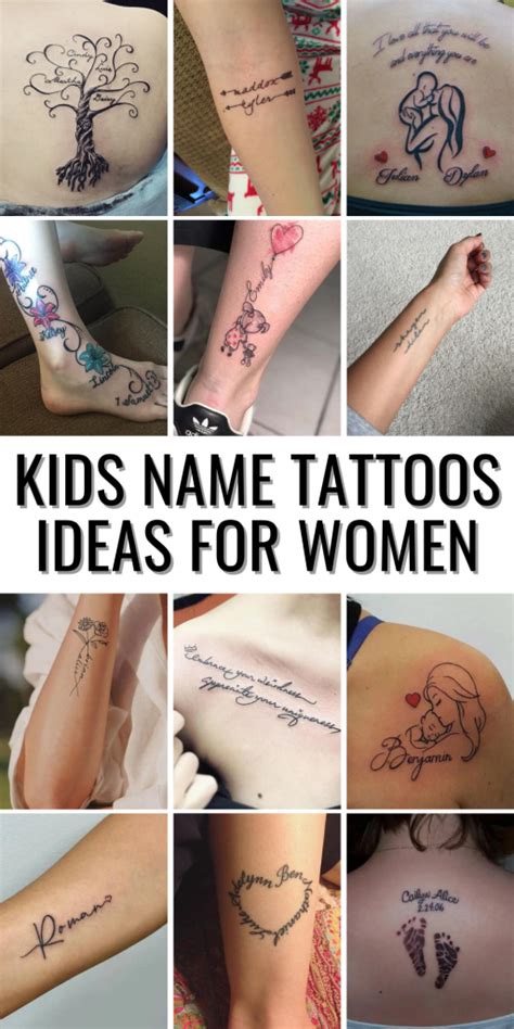 Kids Name Tattoos Ideas For Women Creative Designs Featuring Names Birthdates And Family Symbols Kids Name Tattoos Ideas For Women Creative Designs Featuring Names Birthdates And Family Symbols