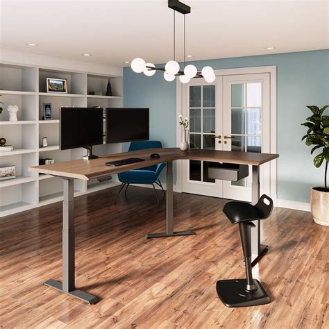 L Shape Corner Electric Standing Desk Height Adjustable Desks Vari