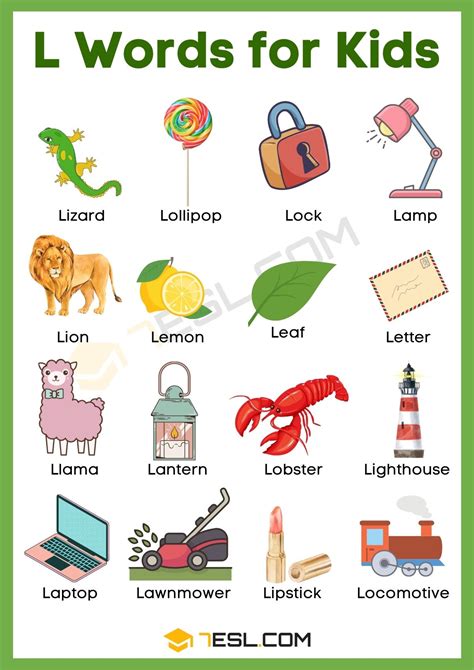 L Word List L Words For Kids Free L Words Learning Pack L Word List L Words For Kids Free L Words Learning Pack