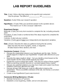 Lab Report Guidelines Template By Kristen Ann Tpt