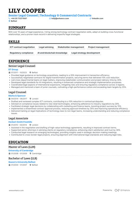 Legal Cv Examples Guide For 2026