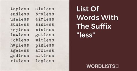 Less Words Suffix