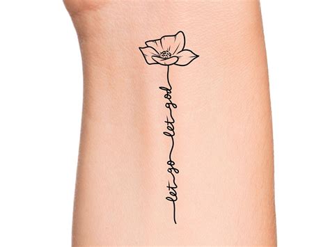 Let Go Let God Flower Temporary Tattoo Religious Wildflower Tattoo Etsy Let Go Let God Flower Temporary Tattoo Religious Wildflower Tattoo Etsy