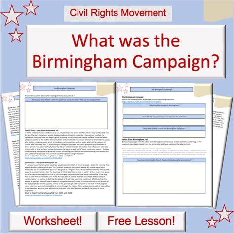 Letter From Birmingham Jail Lesson Plan Civil Rights Movement Mlk Letter From Birmingham Jail Lesson Plan Civil Rights Movement Mlk