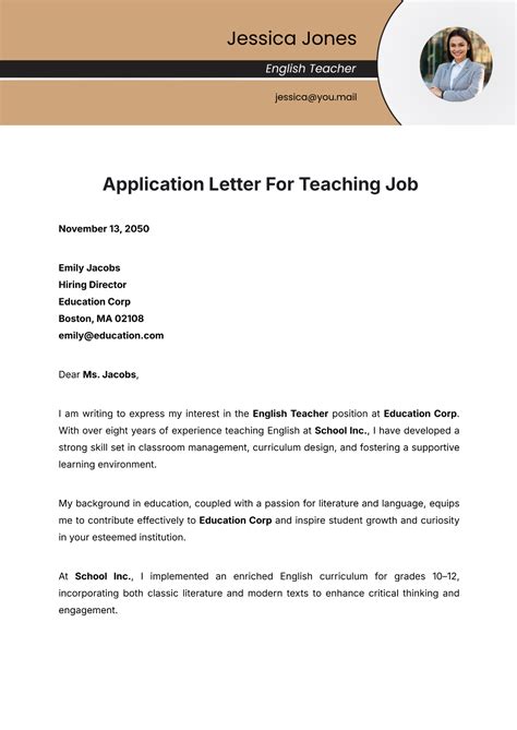 Libreng Formal Letter Of Application For A Teaching Job