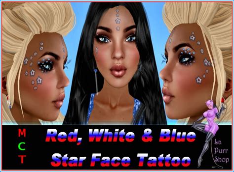 Light Blue Stars Face Tattoo Sinderella Light Blue Stars Face Tattoo Sinderella