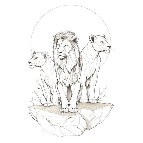 Lion And Lionesses Minimalist Tattoo Design Tattoos Wizard Designs