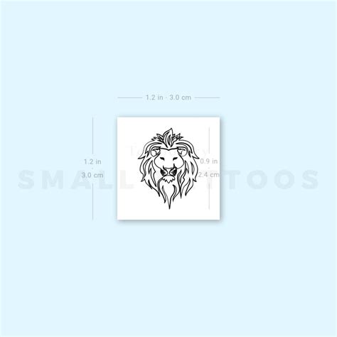 Lion Portrait Temporary Tattoo Set Of 3 Small Tattoos Lion Portrait Temporary Tattoo Set Of 3 Small Tattoos