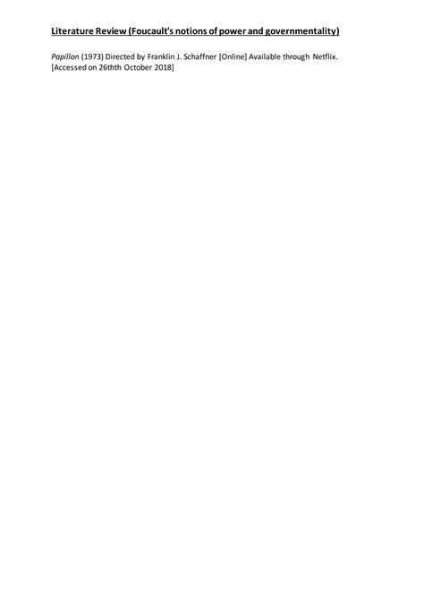 Literature Review Foucault Amp 39 S Notions Of Power And Governmentality Docx Literature Review Foucault Amp 39 S Notions Of Power And Governmentality Docx