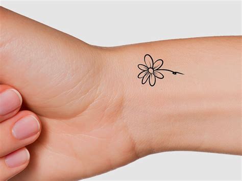 Little Daisy Flower Temporary Tattoo Etsy Canada Little Daisy Flower Temporary Tattoo Etsy Canada