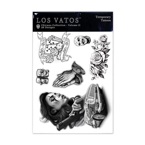 Los Vatos Chicano Vol Ii 36 Designs Cholo Chola Temporary Tattoos For Men Women Payasa Los Vatos Chicano Vol Ii 36 Designs Cholo Chola Temporary Tattoos For Men Women Payasa