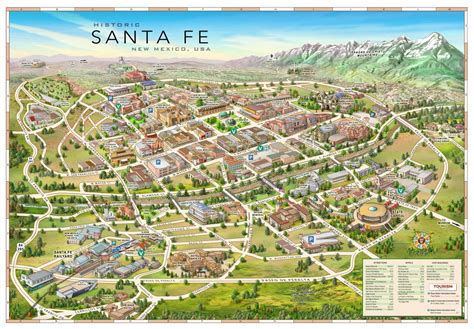 Map Of Santa Fe Digital File Modern City Map Santa Fe Printable Map Santa Fe Map Printable
