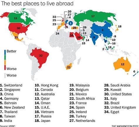 Map The Best Places In The World To Be A Rich Foreigner Map The Best Places In The World To Be A Rich Foreigner