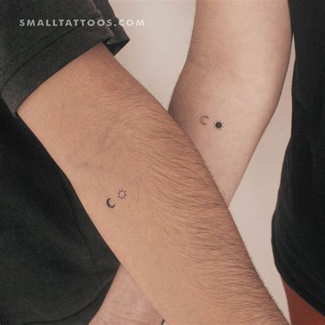Matching Sun Moon Couples Temporary Tattoos Set Of 3 3 Small Tattoos