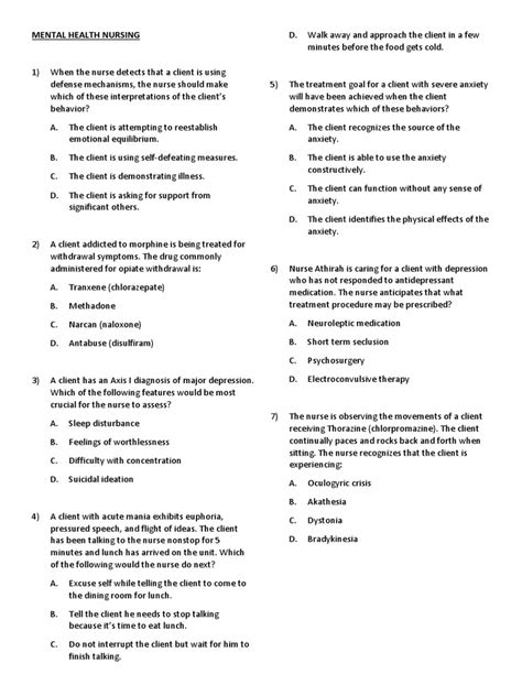 Mental Health Nursing Questions Ljm Revisions Pdf Major Depressive Disorder Schizophrenia Mental Health Nursing Questions Ljm Revisions Pdf Major Depressive Disorder Schizophrenia