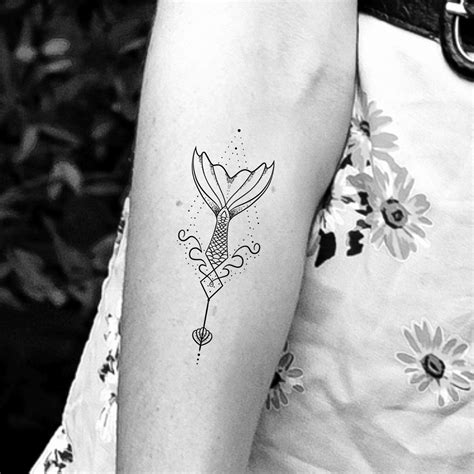 Mermaid Tail Temporary Tattoo Etsy
