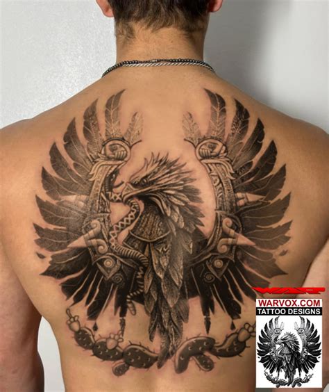 Mexican Eagle Fighting Snake Flag Half Back Tattoo Aztec Tattoo Ideas Mexican Eagle Fighting Snake Flag Half Back Tattoo Aztec Tattoo Ideas