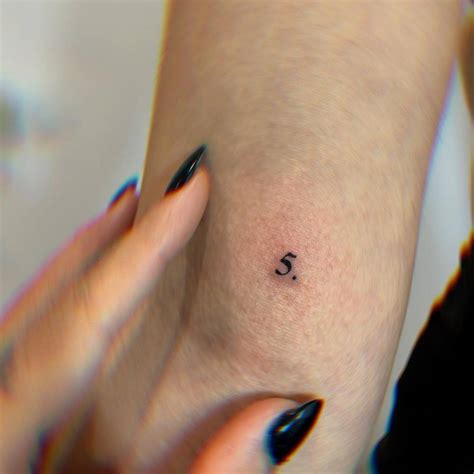 Minimalist Number 5 Tattoo On The Inner Arm Minimalist Number 5 Tattoo On The Inner Arm