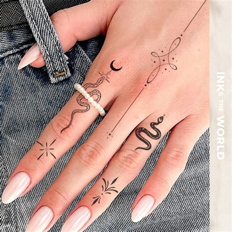 Minimalist Snake Temporary Tattoo Set Boho Finger Tattoos Etsy Uk