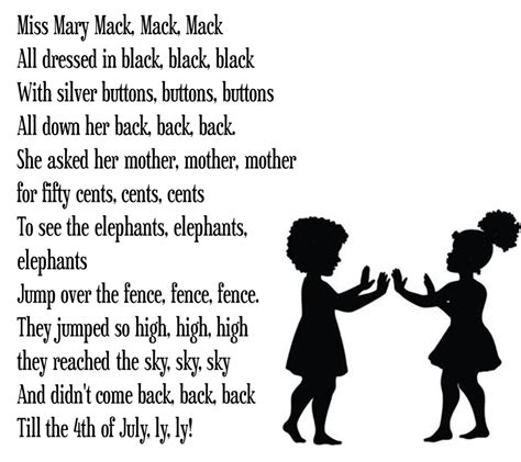 5 Miss Mary Mack Words