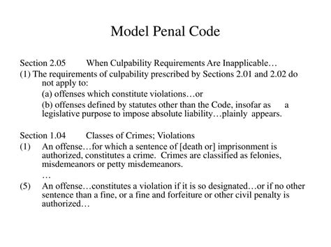 Model Penal Code Definition Purpose Examples Video