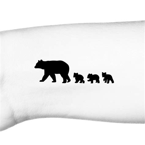 Momma Bear And 3 Baby Bears Silhouette Temporary Tattoo Etsy Momma Bear And 3 Baby Bears Silhouette Temporary Tattoo Etsy