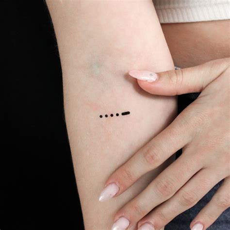 Morse Code 5 Temporary Tattoo Set Of 3 Etsy Uk