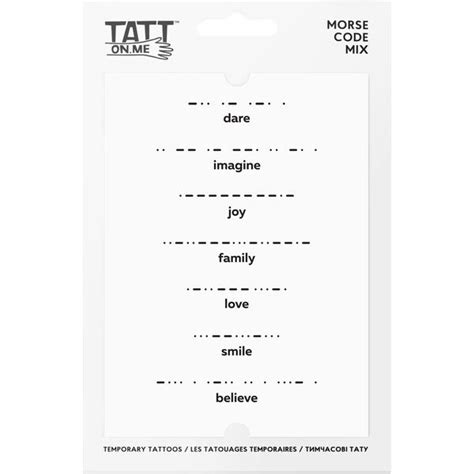 Morse Code Mix Tattoo Set Tatt On Me Arts Crafts Maisonette