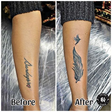 Name Cover Up Tattoo Design