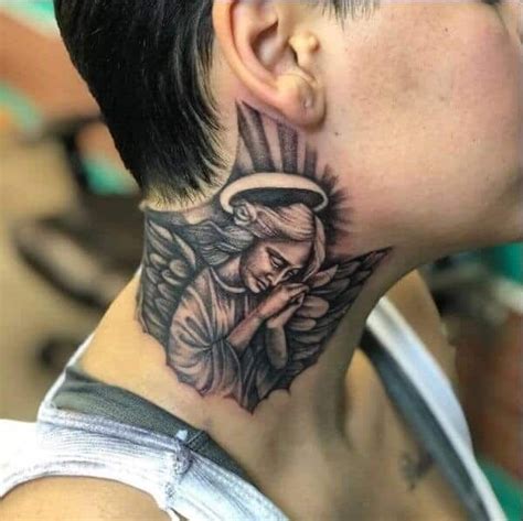 Neck Angel Tattoo Designs