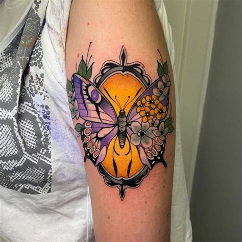 Neo Traditional Butterfly Tattoo Design