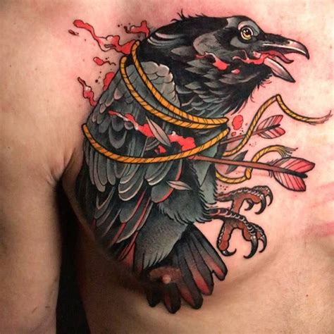 Neo Traditional Raven Tattoos Marty Boe Bearcat Tattoo Neo Traditional Raven Tattoos Marty Boe Bearcat Tattoo