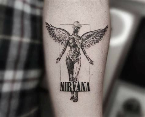 Nirvana In Utero Album Tattoo Thx Again Ryan Awesome First Tattoo Inutero Nirvanatattoo Nirvanainutero Blackandgraytattoo Firsttattoo Fotearmtattoo Angeltattoo Bloodyangel