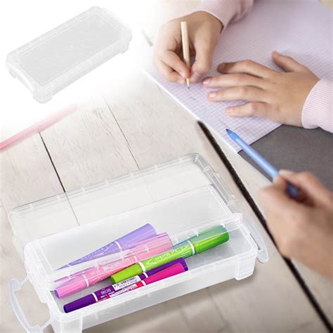 Nololo Qwtwty Office Supplies 1 Pack Plastic Pencil Box Large Capacity Pencil Boxes Clear Boxes Nololo Qwtwty Office Supplies 1 Pack Plastic Pencil Box Large Capacity Pencil Boxes Clear Boxes