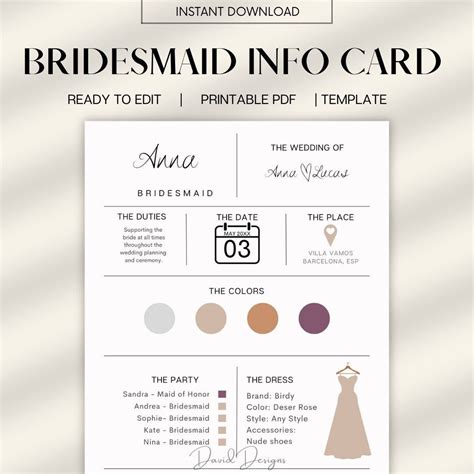 Nue Minimalist Bridesmaid Info Card Template Bridal Party Info Card Bridesmaid Information Card Editable Template 038 Etsy Nue Minimalist Bridesmaid Info Card Template Bridal Party Info Card Bridesmaid Information Card Editable Template 038 Etsy