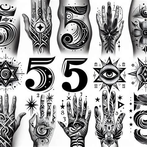 Number 5 Tattoo Logo Premium Vector