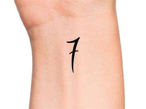 Number 7 Seven Temporary Tattoo 7 Tattoo Bts Tattoo Etsy