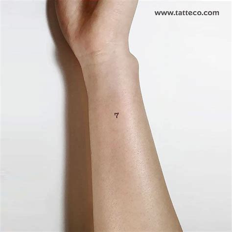 Number 7 Temporary Tattoo Set Of 3 Tatteco