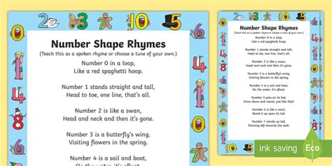 Number Shapes Rhyme