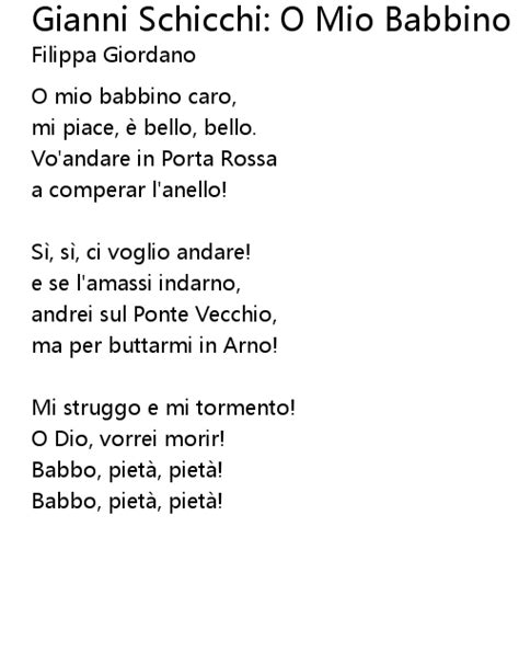 O Mio Babbino Caro Lyrics And Pronunciation Guide Youtube O Mio Babbino Caro Lyrics And Pronunciation Guide Youtube