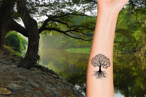 Oak Tree Temporary Tattoo Set Of 3 Etsy