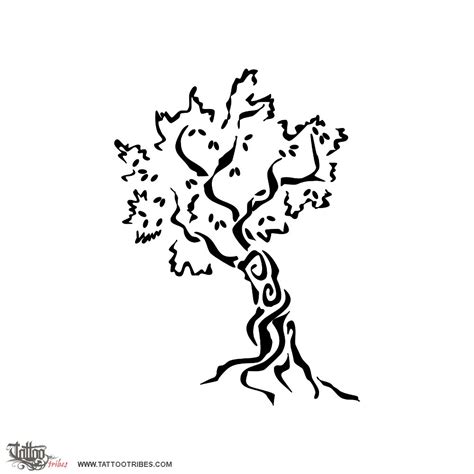 Olive Tree Immortality Olive Tree Cancer Original Tribal Tattoo Design Olive Tree Immortality Olive Tree Cancer Original Tribal Tattoo Design