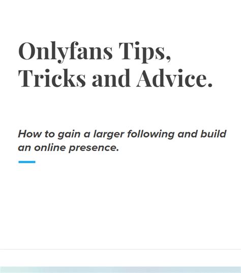 Onlyfans 101 Tips Trick And Advice Onlyfans 101 Tips Trick And Advice