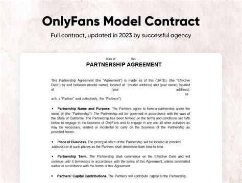 Onlyfans Agency Contract Template Uk