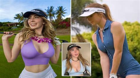 Onlyfans Golf Star Amp 39 S Nipples Almost Burst Through Skin Tight Bodysuit On Course Daily Star