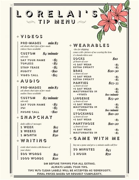 Onlyfans Menu How To Make The Perfect Tip Menu Onlyfans Menu How To Make The Perfect Tip Menu