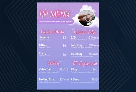 Onlyfans Menu Ideas Templates Pricing Guide For Creators